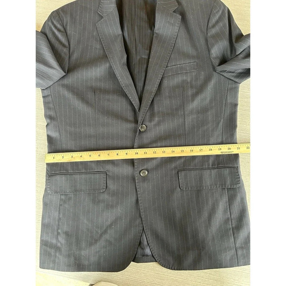 NWT Tasso Elba Men’s Black Pin Stripe Blazer Suit Coat 42-44 L - Picture 9 of 11